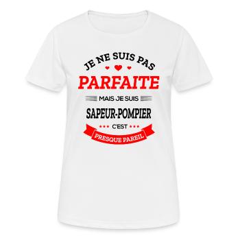 SAPEUR-POMPIER PARFAITE - T-shirt respirant Femme - blanc - Devant - AI Model Female 172 dark (172cm)