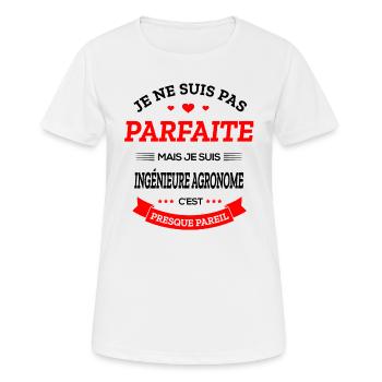 INGÉNIEURE AGRONOME PARFAITE - T-shirt respirant Femme - blanc - Devant - AI Model Female 172 dark (172cm)