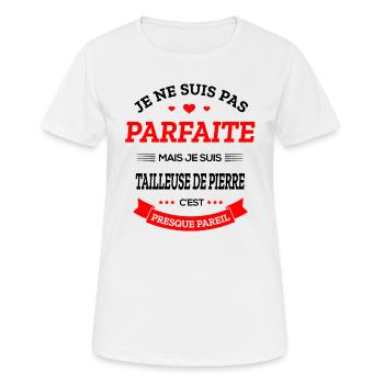 TAILLEUSE DE PIERRE PARFAITE - T-shirt respirant Femme - blanc - Devant - AI Model Female 172 dark (172cm)