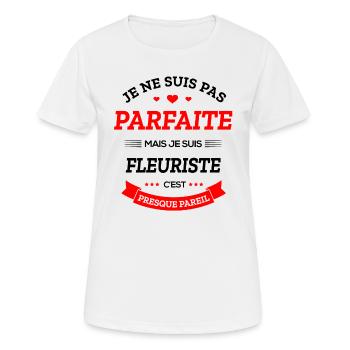 FLEURISTE PARFAITE - T-shirt respirant Femme - blanc - Devant - AI Model Female 172 dark (172cm)