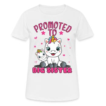 Sister Unicorn Promoted To Big Sister Gift - Women's Breathable T-Shirt - white - Front - AI Model Female 172 dark (172cm)