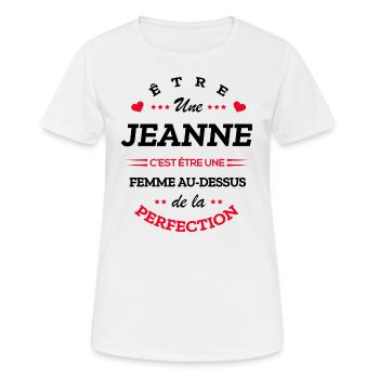 JEANNE PARFAITE - NOM JEANNE - T-shirt respirant Femme - blanc - Devant - AI Model Female 172 dark (172cm)