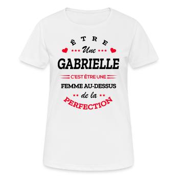 GABRIELLE PARFAITE - NOM GABRIELLE - T-shirt respirant Femme - blanc - Devant - AI Model Female 172 dark (172cm)