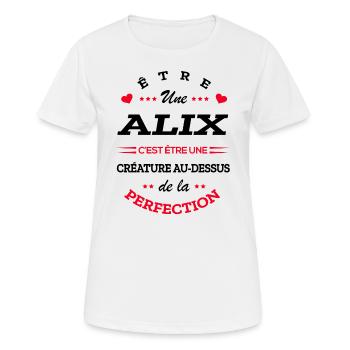 ALIX PARFAITE - NOM ALIX - T-shirt respirant Femme - blanc - Devant - AI Model Female 172 dark (172cm)