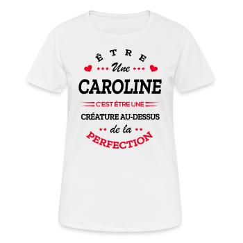 CAROLINE PARFAITE - NOM CAROLINE - T-shirt respirant Femme - blanc - Devant - AI Model Female 172 dark (172cm)