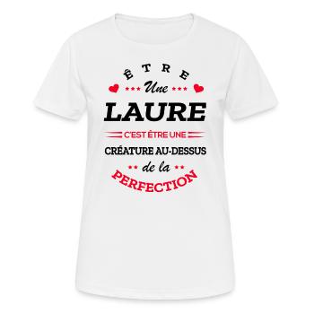 LAURE PARFAITE - NOM LAURE - T-shirt respirant Femme - blanc - Devant - AI Model Female 172 dark (172cm)