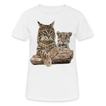 Lynx et léopard nuageux - T-shirt respirant Femme - blanc - Devant - AI Model Female 172 dark (172cm)
