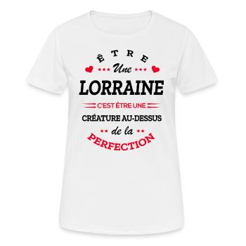 LORRAINE PARFAITE - NOM LORRAINE - T-shirt respirant Femme - blanc - Devant - AI Model Female 172 dark (172cm)