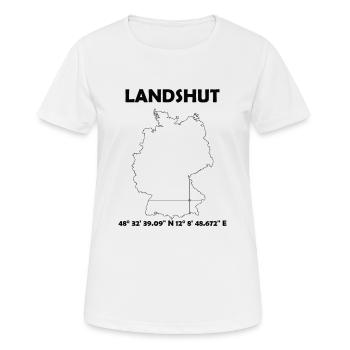 Landshut Karte - Frauen T-Shirt atmungsaktiv - Weiß - Vorne - AI Model Female 172 dark (172cm)