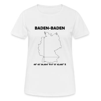 Baden-Baden Stadt - Frauen T-Shirt atmungsaktiv - Weiß - Vorne - AI Model Female 172 dark (172cm)
