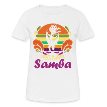 Mädchen, Das Samba-brasilien-tanz-weinlese-samba - Frauen T-Shirt atmungsaktiv - Weiß - Vorne - AI Model Female 172 dark (172cm)