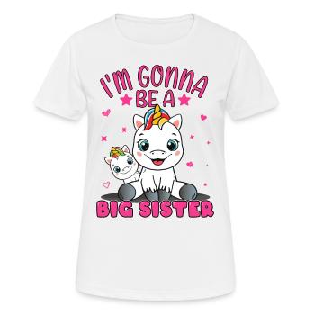 Sister Unicorn I'm Gonna Be A Big Sister - Women's Breathable T-Shirt - white - Front - AI Model Female 172 dark (172cm)