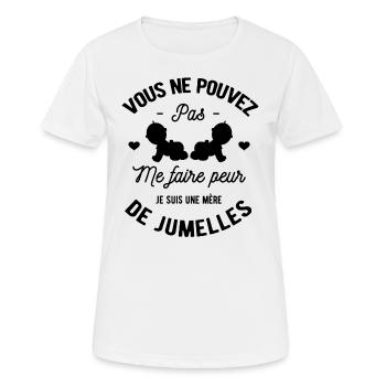 JE SUIS UNE MÈRE DE JUMELLES - T-shirt respirant Femme - blanc - Devant - AI Model Female 172 dark (172cm)