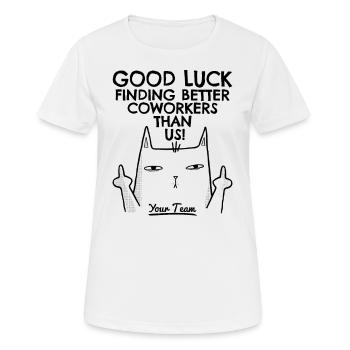 Farewell Gift Colleague Job Change Farewell Cat - Women's Breathable T-Shirt - white - Front - AI Model Female 172 dark (172cm)