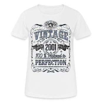 Vintage 2001 Birthday Year of birth 2001 Gift - Women's Breathable T-Shirt - white - Front - AI Model Female 172 dark (172cm)