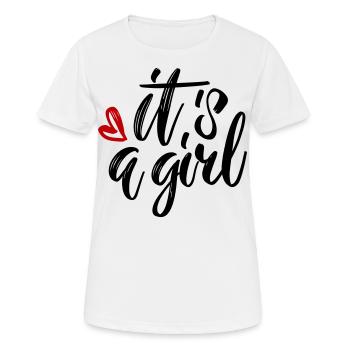 sa fille est une fille enceinte - T-shirt respirant Femme - blanc - Devant - AI Model Female 172 dark (172cm)