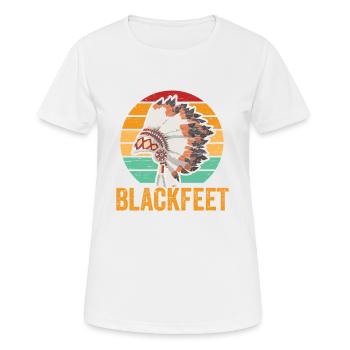 Tribu amérindienne des Pieds-Noirs L’Américain - T-shirt respirant Femme - blanc - Devant - AI Model Female 172 dark (172cm)