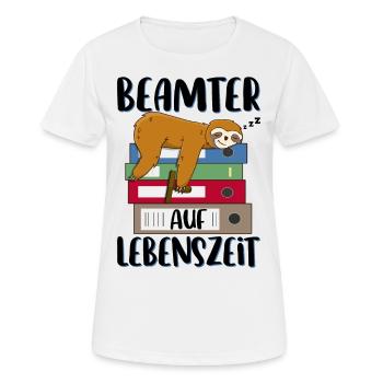 Beamter auf Lebenszeit Beamten Spruch Faultier - Frauen T-Shirt atmungsaktiv - Weiß - Vorne - AI Model Female 172 dark (172cm)