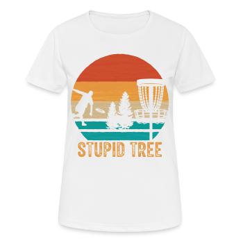 Stupide arbre-disc-golf-vendanges-crucial - T-shirt respirant Femme - blanc - Devant - AI Model Female 172 dark (172cm)