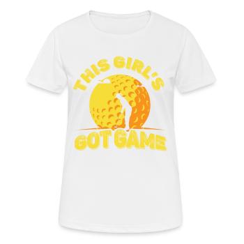 Dieses Mädchen Bekam Spiel-golfspieler-golfspieler - Frauen T-Shirt atmungsaktiv - Weiß - Vorne - AI Model Female 172 dark (172cm)
