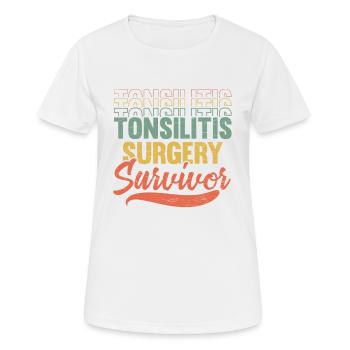Amygdalite survivante Amygdalectomie - T-shirt respirant Femme - blanc - Devant - AI Model Female 172 dark (172cm)