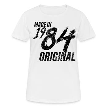 Fait en 1984 Année de naissance 1984 Anniversaire Femmes - T-shirt respirant Femme - blanc - Devant - AI Model Female 172 dark (172cm)