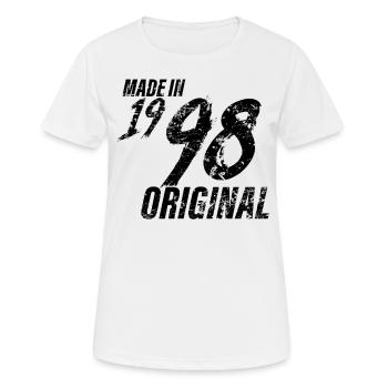 Fait En 1998 Année de naissance 1998 Anniversaire Femmes - T-shirt respirant Femme - blanc - Devant - AI Model Female 172 dark (172cm)