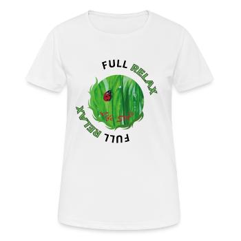 Volle Entspannung wohltuend - Frauen T-Shirt atmungsaktiv - Weiß - Vorne - AI Model Female 172 dark (172cm)