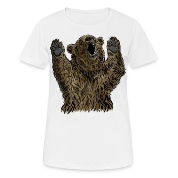 Brown Bear Head Bear Motif for Brown Bears Team or - Women's Breathable T-Shirt - white - Front - AI Model Female 172 dark (172cm)