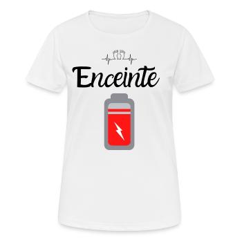 Enceinte -maman - T-shirt respirant Femme - blanc - Devant - AI Model Female 172 dark (172cm)