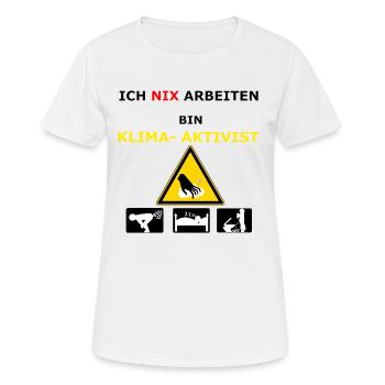Klima Aktivist - Frauen T-Shirt atmungsaktiv - Weiß - Vorne - AI Model Female 172 dark (172cm)