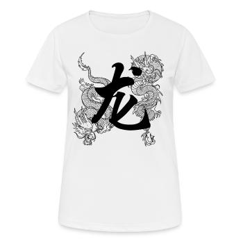 Dragon Caractère Chinois - T-shirt respirant Femme - blanc - Devant - AI Model Female 172 dark (172cm)