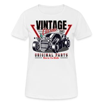 Classic 1983 - né pour rouler - T-shirt respirant Femme - blanc - Devant - AI Model Female 172 dark (172cm)