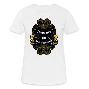 j'peux pas j'ai plus d'essence - T-shirt respirant Femme - blanc - Devant - AI Model Female 172 dark (172cm)