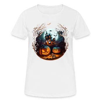 A design with a Halloween theme - T-shirt respirant Femme - blanc - Devant - AI Model Female 172 dark (172cm)