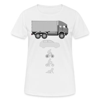 Camion porte-conteneurs Evolution - T-shirt respirant Femme - blanc - Devant - AI Model Female 172 dark (172cm)