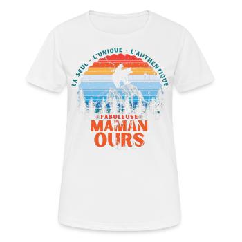 fabuleuse maman ours - T-shirt respirant Femme - blanc - Devant - AI Model Female 172 dark (172cm)
