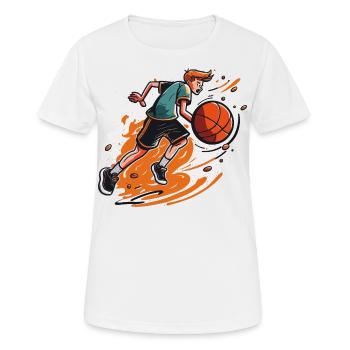 Joueur professionnel de basketball avec une vitesse maximale - T-shirt respirant Femme - blanc - Devant - AI Model Female 172 dark (172cm)