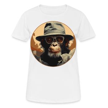 Singe Sérieux #1 - T-shirt respirant Femme - blanc - Devant - AI Model Female 172 dark (172cm)