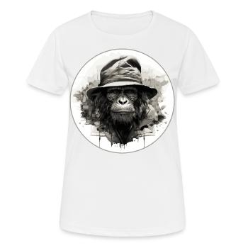 Singe sérieux #2 - T-shirt respirant Femme - blanc - Devant - AI Model Female 172 dark (172cm)