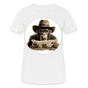 Singe sérieux #4 - T-shirt respirant Femme - blanc - Devant - AI Model Female 172 dark (172cm)