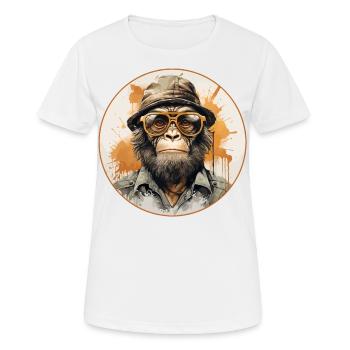 Singe sérieux #6 - T-shirt respirant Femme - blanc - Devant - AI Model Female 172 dark (172cm)