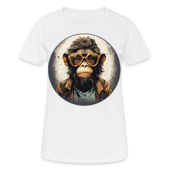 Singe sérieux #10 - T-shirt respirant Femme - blanc - Devant - AI Model Female 172 dark (172cm)