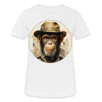 Singe sérieux #3 - T-shirt respirant Femme - blanc - Devant - AI Model Female 172 dark (172cm)
