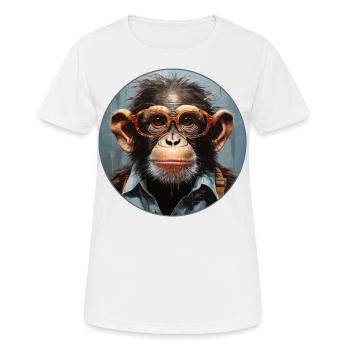 Singe sérieux #5 - T-shirt respirant Femme - blanc - Devant - AI Model Female 172 dark (172cm)