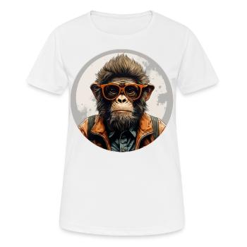 Singe sérieux #7 - T-shirt respirant Femme - blanc - Devant - AI Model Female 172 dark (172cm)