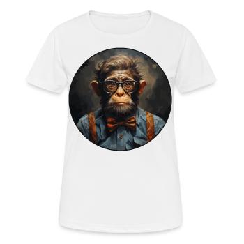 Singe sérieux #8 - T-shirt respirant Femme - blanc - Devant - AI Model Female 172 dark (172cm)