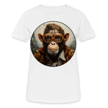 Singe sérieux #11 - T-shirt respirant Femme - blanc - Devant - AI Model Female 172 dark (172cm)