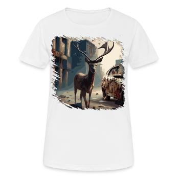 Post Apocalypse Cerf - T-shirt respirant Femme - blanc - Devant - AI Model Female 172 dark (172cm)