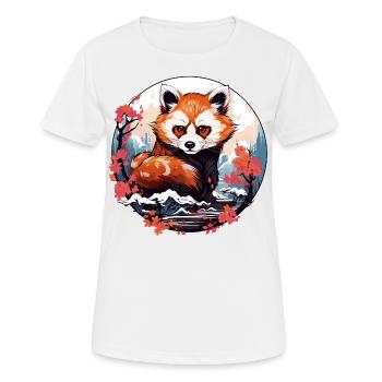 Little Red Panda dans le style anime japonais - T-shirt respirant Femme - blanc - Devant - AI Model Female 172 dark (172cm)